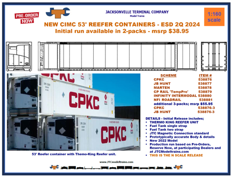 CPKC - N 53' Refrigerated Container - JTC 538876