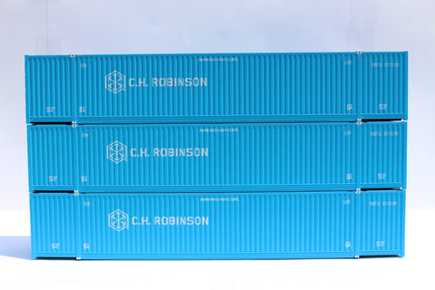 CH Robinson (HO Scale 1:87) 53' HIGH CUBE 8-55-8, 3 pack of containers with IBC castings. JTC # 953027