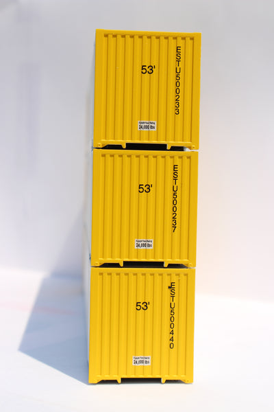 ESTES (HO Scale 1:87) 53' HIGH CUBE 8-55-8, 3 pack of containers with IBC castings. JTC # 953029 SOLD OUT