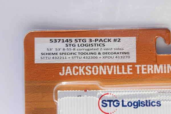 STG Logistics variety pack w/XPO patch 53' HIGH CUBE 8-55-8 Set # 2 corrugated containers. JTC # 537145
