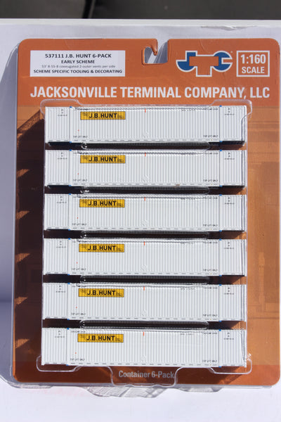 JB HUNT 6-pack - 53' HIGH CUBE 8-55-8 corrugated containers with stackable Magnetic system. JTC # 537111
