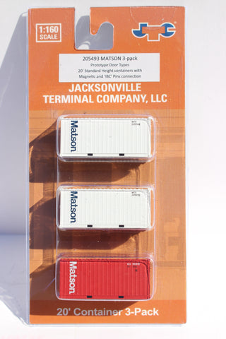 Matson 20' Std. height containers with Magnetic system (3-pack), Corrugated-side. JTC-205493