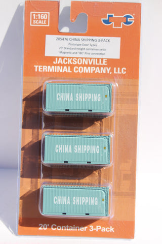 China Shipping 20' Std. height containers with Magnetic system (3-pack), Corrugated-side. JTC-205476