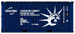 CMA CGM "Lady Liberty' transport container.  Std. height container with Magnetic system, Corrugated-side. JTC-205448 (single)