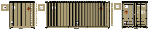 205456 USMC Military (Marines)  MILITARY SERIES 20' Std. height containers with Magnetic system, JTC-205456