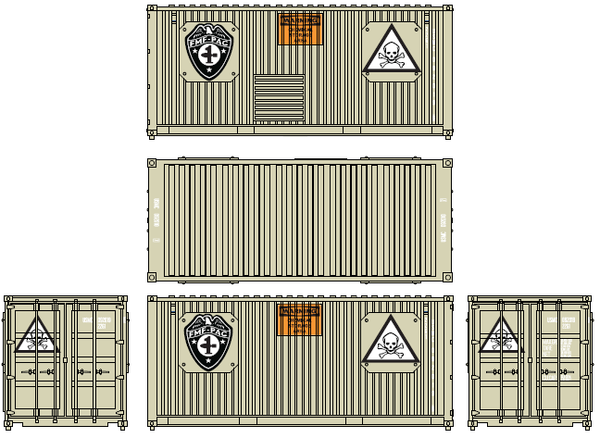 "VS" USMC - FLEET MAINTENANCE FORCES - PAC (desert sand color) - Freelanced ; one-20'  DDSV Std. height container .  JTC# 205704