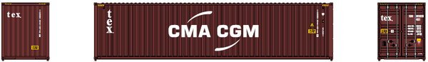 TEX /  CMA CGM – 40' HIGH CUBE containers with Magnetic system, Corrugated-side. JTC # 405095