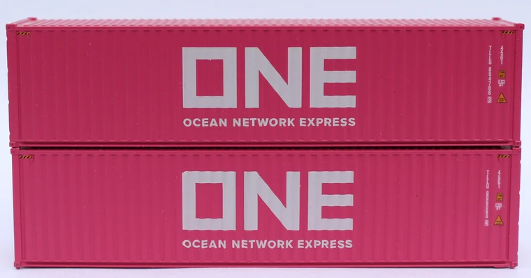 ONE (TLLU) magenta containers -  40' HIGH CUBE containers with Magnetic system, Corrugated-side. JTC # 405173