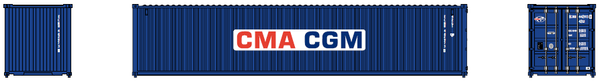 CMA CGM (rectangle logo) JTC # 405306 40' Standard height (8'6") corrugated side steel containers