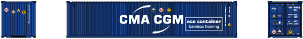 CMA CGM (CMAU) HAZARD STICKERS - 40' Standard height (8'6") corrugated side steel container,  JTC # 405346