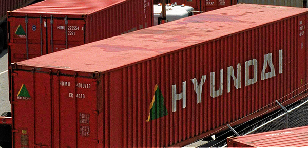 HYUNDAI (early) 40' Std. Height 2-P-44-P-2 'Square Corrugated' side containers JTC # 405557