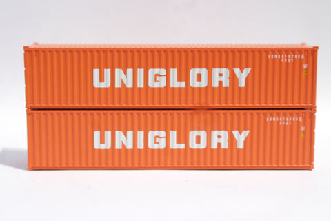 Uniglory (orange) Set #1, 40' Std. Height containers, Corrugated-side. JTC# 405360