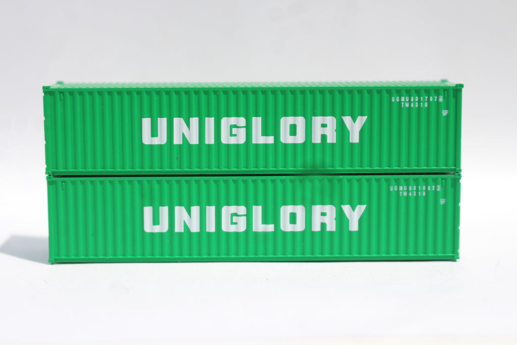 Uniglory (Green) Set #1, 40' Std. Height containers, Corrugated-side. JTC# 405355
