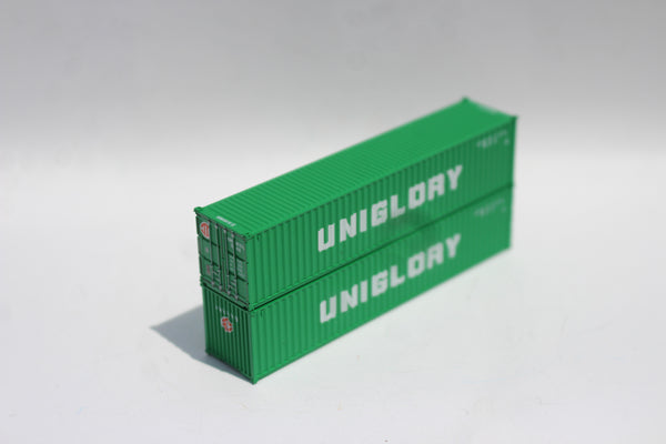 Uniglory (Green) Set #1, 40' Std. Height containers, Corrugated-side. JTC# 405355