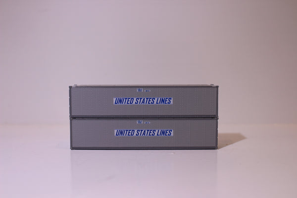 U.S. LINES 40' Standard height (8'6") Smooth-side containers . JTC # 405667