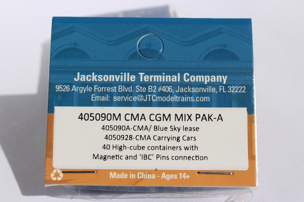 CMA CGM MIX PACK A - 40' HIGH CUBE containers with Magnetic system, Corrugated-side. JTC# 405090M
