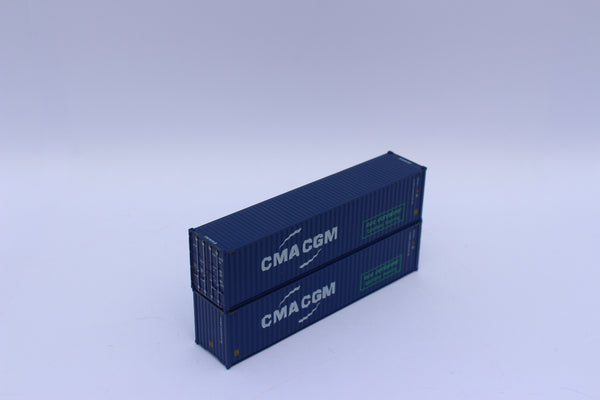 CMA CGM 40' HC, offset logo with green eco container - bamboo flooring box. JTC# 405067