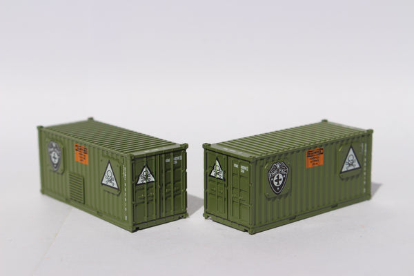 "VS" USMC (FMF) Fleet Marine Forces Storage container-Olive,  MILITARY SERIES 20' Std. height (SINGLE) container with Magnetic system, JTC-205706