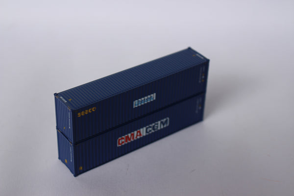 CMA CGM & SEACO MIX PACK 40' HIGH CUBE containers with Magnetic system, Corrugated-side. JTC# 405811