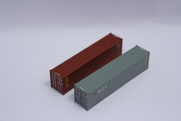 GOLD and MOL, MIX PACK 40' HIGH CUBE containers with Magnetic system, Corrugated-side. JTC# 405804