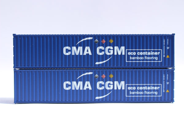 CMA CGM (CMAU) HAZARD STICKERS - 40' Standard height (8'6") corrugated side steel container,  JTC # 405346