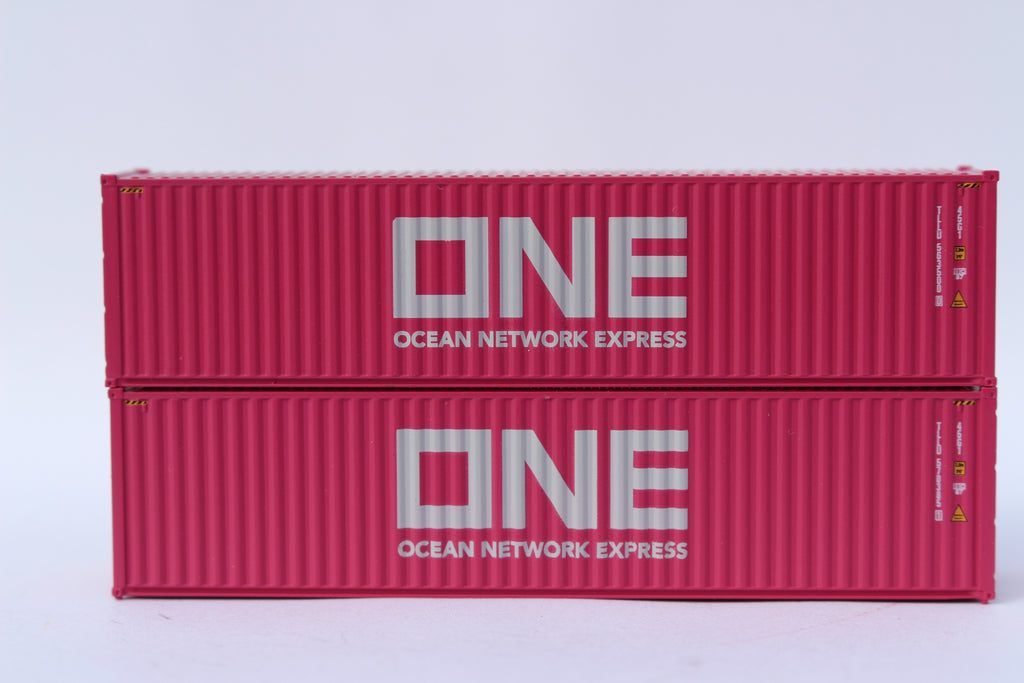 ONE Cherry Blossom Magenta painted 40' HC containers with Magnetic system, Corrugated-side. JTC # 405174