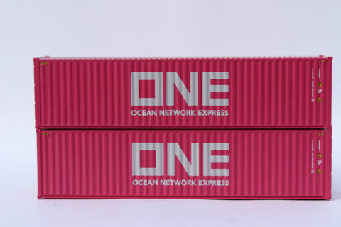 ONE Cherry Blossom Magenta painted 40' HC containers with Magnetic system, Corrugated-side. JTC # 405174