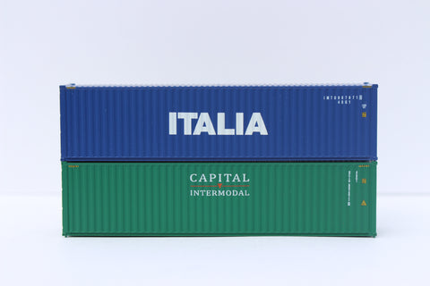 ITALIA and CAPITAL, MIX PACK 40' HIGH CUBE containers with Magnetic system, Corrugated-side. JTC# 405810