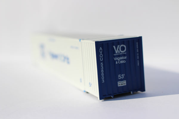 "VS" Virginia & Ohio (HO Scale 1:87) 53' HIGH CUBE 6-42-6 single corrugated container. JTC# 9530211