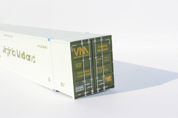 "VS" Virginia Midland (HO Scale 1:87) 53' HIGH CUBE 6-42-6 single corrugated container. JTC# 9530231
