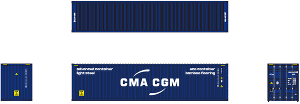 CMA CGM 40' HIGH CUBE containers with Magnetic system, Corrugated-side. JTC# 405002 SOLD OUT