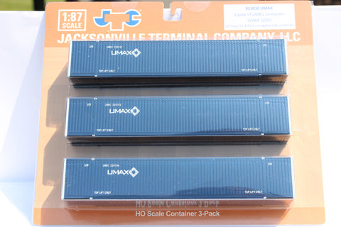 UMAX UP/CSX domestic program (HO Scale 1:87) 53' HIGH CUBE 8-55-8, 3 pack of containers with IBC castings. JTC # 953030 SOLD OUT