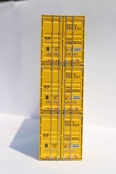 ESTES (HO Scale 1:87) 53' HIGH CUBE 8-55-8, 3 pack of containers with IBC castings. JTC # 953029