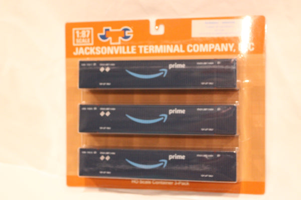 Amazon (HO Scale 1:87) 8-55-8 Set #1, 3-pack Corrugated 4VI container with placards. JTC# 95306931