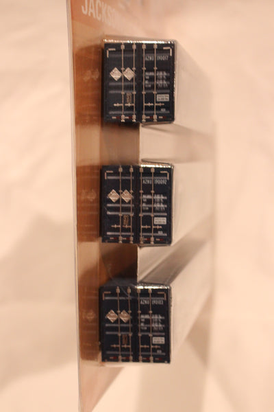 Amazon (HO Scale 1:87) 8-55-8 Set #1, 3-pack Corrugated 4VI container with placards. JTC# 95306931