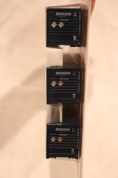 Amazon (HO Scale 1:87) 8-55-8 Set #1, 3-pack Corrugated 4VI container with placards. JTC# 95306931