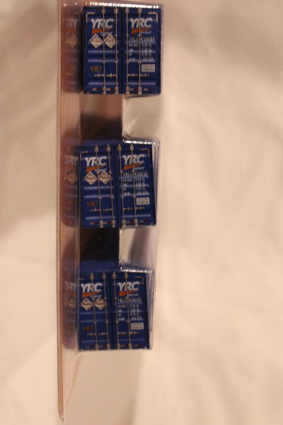 YRC (HO Scale 1:87) 8-55-8 Set #4, 3-pack Corrugated 4VI container with placards.. JTC# 95306834