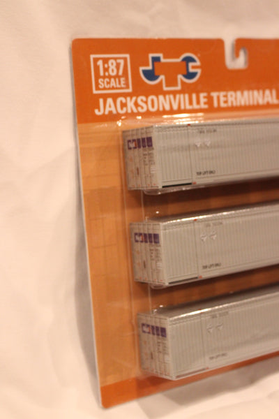 FedEx Multimodal (HO Scale 1:87) 8-55-8 Set #1, 3-pack Corrugated 4VI container with placards.. JTC# 95307031