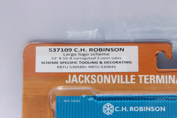 CH Robinson Large logo scheme 53' HIGH CUBE 8-55-8 corrugated containers with stackable Magnetic system. JTC # 537109