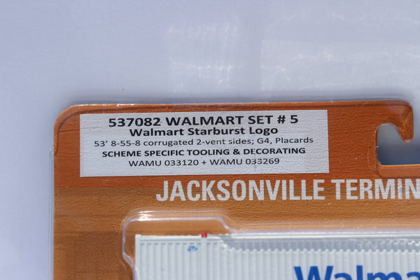 Walmart (star burst logo) 8-55-8 Set #5 Corrugated 4VI container with placards. JTC# 537082 SOLD OUT