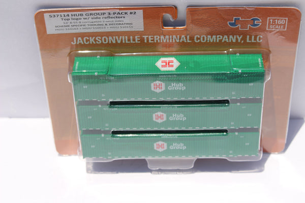 HUB GROUP with Top Logo 53' HIGH CUBE 8-55-8 (3-pack) Set # 2 corrugated containers with stackable Magnetic system. JTC # 537114
