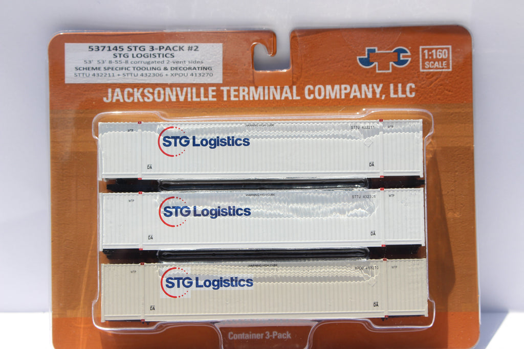STG Logistics variety pack w/XPO patch 53' HIGH CUBE 8-55-8 Set # 2 corrugated containers. JTC # 537145