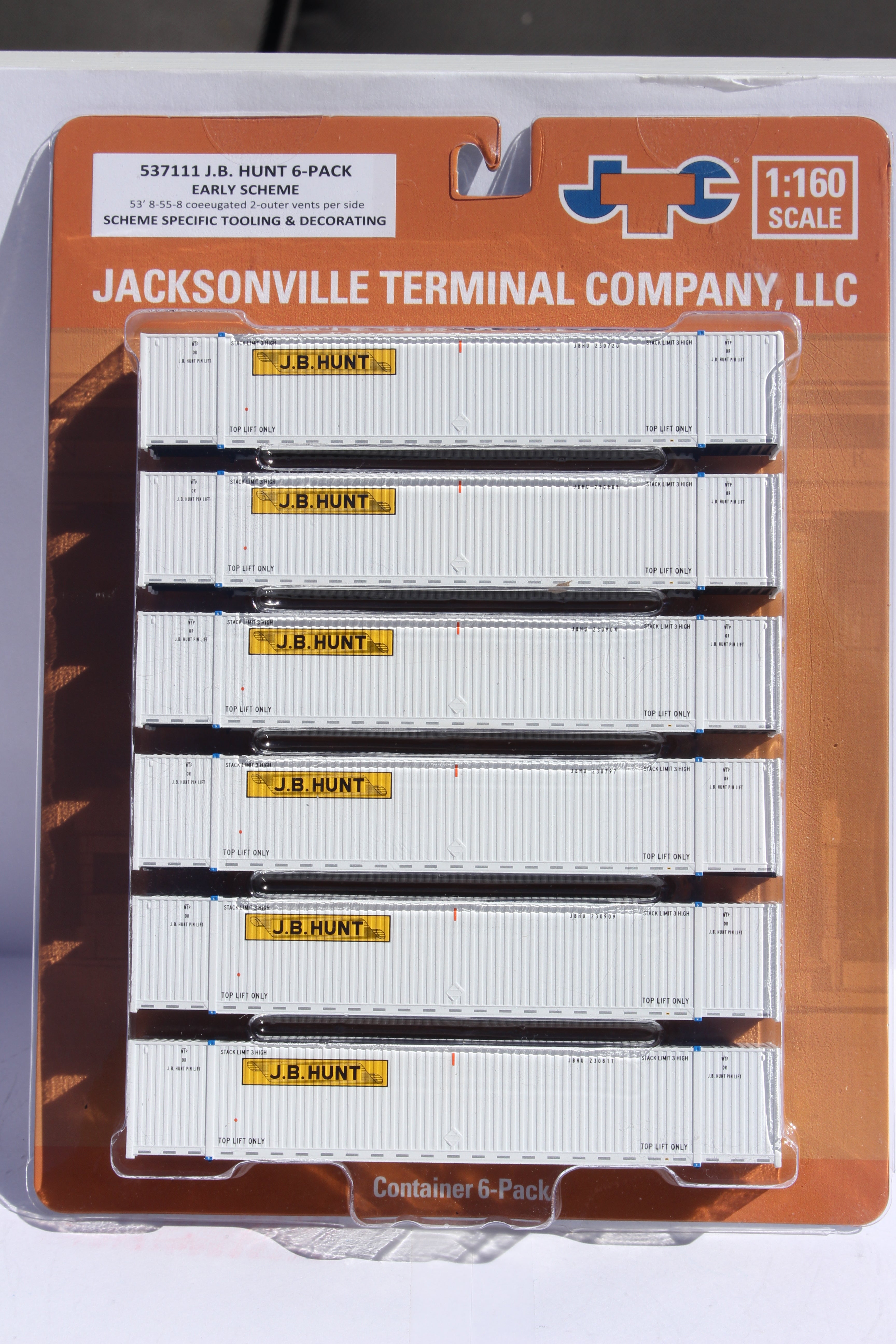 53' Containers - N scale. HIGH CUBE 8-55-8 corrugated side