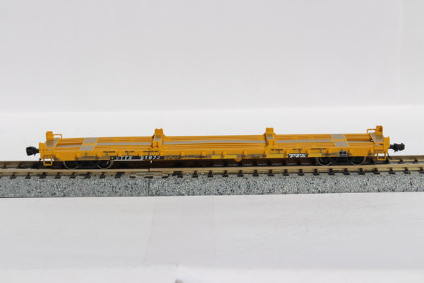 Pullman Standard weathered TTX patch over TrailerTrain 60' Flatcar, 8-11 years weathered car