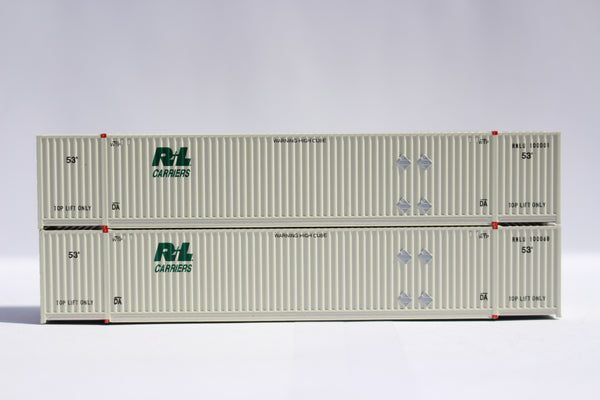 R+L Carriers 53' HIGH CUBE 8-55-8, Set #1, corrugated containers. JTC # 537062