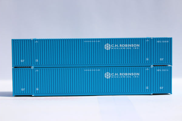CH Robinson 'Worldwide' logo -53' HIGH CUBE 8-55-8 corrugated containers with stackable Magnetic system. JTC # 537102