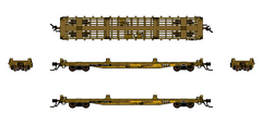 Pullman Standard weathered TTX patch over TrailerTrain 60' Flatcar, 8-11 years weathered car