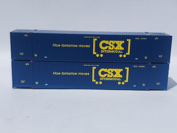 CSX Intermodal (boxcar logo) 53' HIGH CUBE 8-55-8, Set #1 corrugated containers with Magnetic system. JTC # 537050
