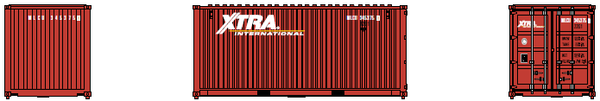 XTRA International (MLCU Matson lease) 20' Std. height containers with Magnetic system, Corrugated-side. JTC-205372