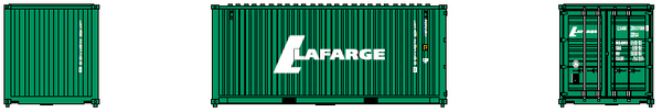 "VS" LA FARGE 20' Std. height container with Magnetic system, Corrugated-side. JTC-205437
